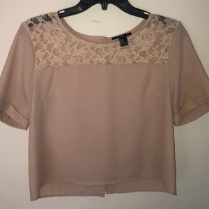 Short sleeve nude forever 21 blouse